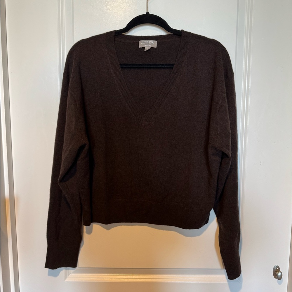 J. Crew Women's Cropped Cashmere V-Neck Sweater